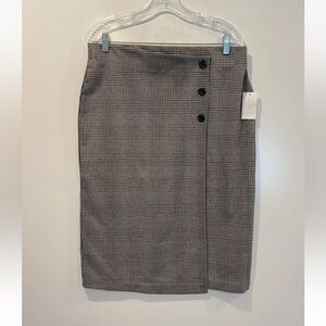 NWT‎ Sanctuary Plaid Faux Wrap Pencil Skirt Career Womens Size XL